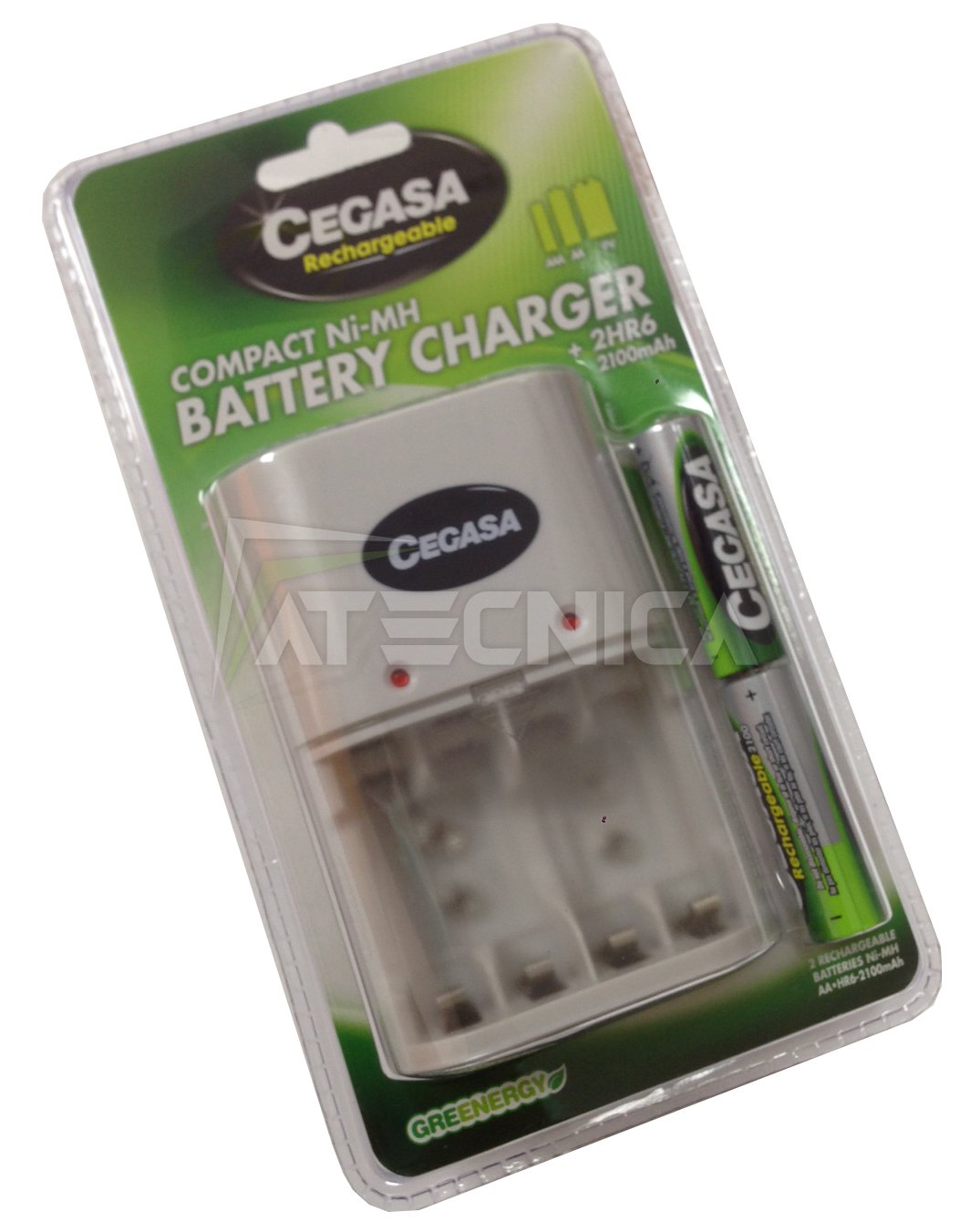 Piles rechargeables AA 3000mAh - 4 pièces + chargeur marque privée  inkmedia®