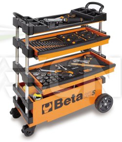 Boîte à outils 5 cases métallique Beta tools 2120L-ET91-I Easy avec un  assortiment de 91 outils